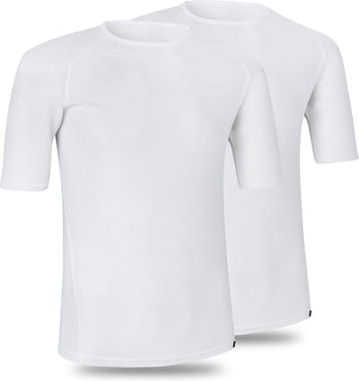 GripGrab - Ultralight Mesh 2PACK Korte Mouw Base Layer Zomer Fiets Ondershirt Polygiene Zweethemd - Wit - Heren - Maat S