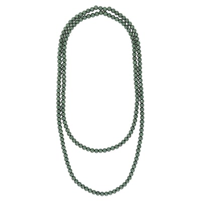 Behave - Glas Parel Ketting - Groen - 150 cm