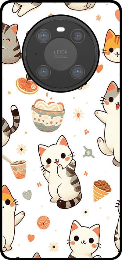 Smartphonica Telefoonhoesje Geschikt voor Huawei Mate 40 Pro met katten opdruk - TPU backcover case cat design geschikt voor Huawei Mate 40 Pro