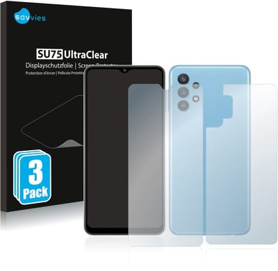 Savvies - Screenprotector voor Samsung Galaxy A32 5G (Voor+Achter) - Folie Beschermfolie transparant 6 Stuks