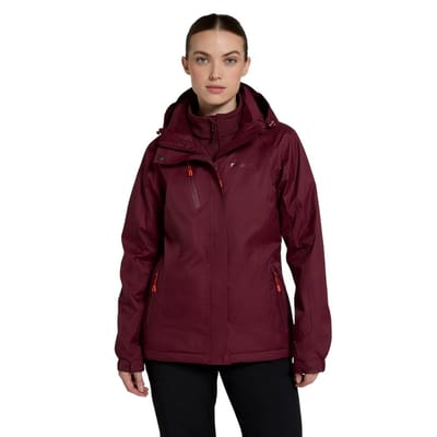 Mountain Warehouse Dames/Dames Bracken Extreme 3 in 1 Waterdichte Jas (Bourgondië)