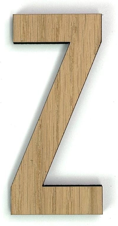 Houten letter Z - 37 cm hoog