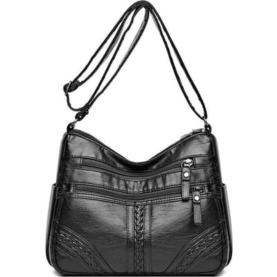 Crossbody Tas voor Dames Mode Nieuwe Damestas Zachte Leertextuur Grote Capaciteit Schoudertas voor Vrouwen van Middelbare Leeftijd black