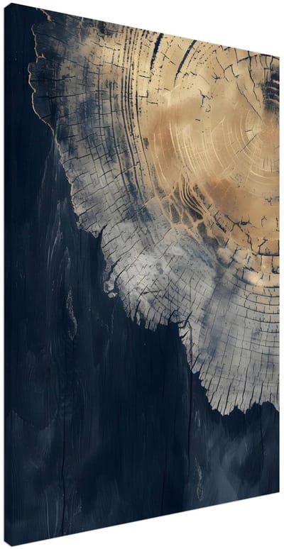 Canvas Schilderij - Abstract wood rings 100x150 cm - Abstract Wanddecoratie Woonkamer & Slaapkamer