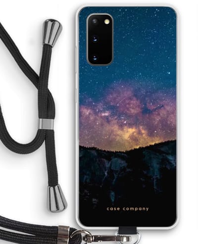 Case Company® - Hoesje met koord geschikt voor Samsung Galaxy S20 hoesje met Koord - Travel to space - Telefoonhoesje met Zwart Koord - Bescherming aan alle Kanten en Over de Schermrand