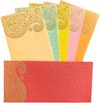 Shagun Enveloppen - Geld enveloppen - Geld schenken - Metallic papier - 25 stuks - Combo
