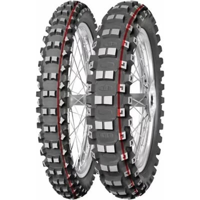Mitas Terra Force-MX SM ( 90/100-14 TT 49M Achterwiel, Rubbermengsel SOFT Medium, NHS, rot & gelb )