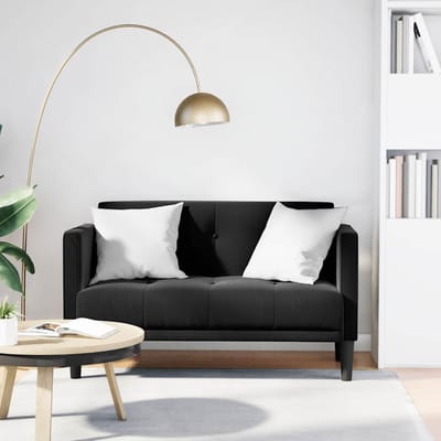 vidaXL - Loveseat - bank - zwart - 111 - cm - fluweel