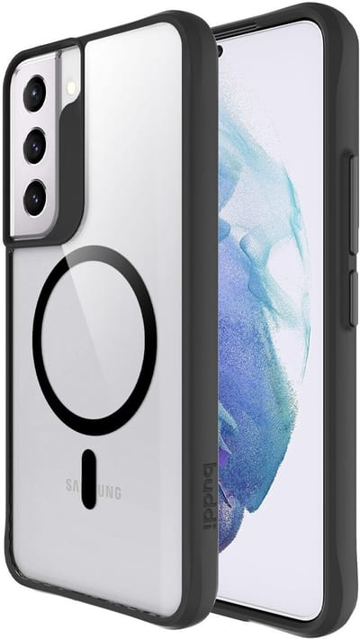 Buddi Hybrid - Hoesje Geschikt voor Samsung Galaxy S22 - Compatibel met MagSafe - Back Cover met Magneet - Magnetische Beschermhoes - Case Transparant Zwart