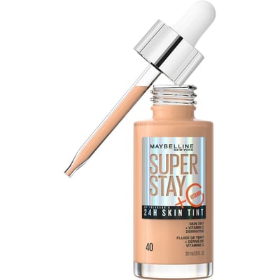 Maybelline skin tint foundation met vitamine C, langhoudend tot 24 uur, veganistische formule, tint 40, 30 ml