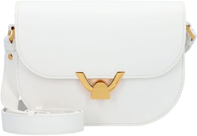 COCCINELLE Leren Schoudertas Dew Crossbody Grained Leather Cuir Terracotta