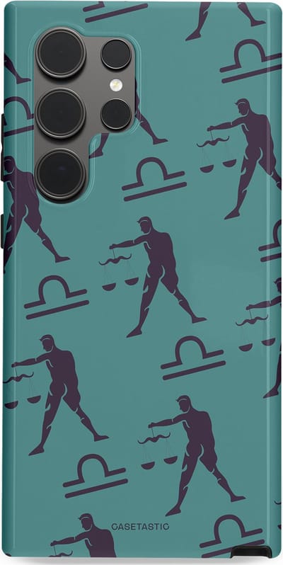 Casetastic Hoesje Geschikt voor Samsung S24 Ultra - Stijlvolle Beschermende Duo-layer Case - Zodiak weegschaal