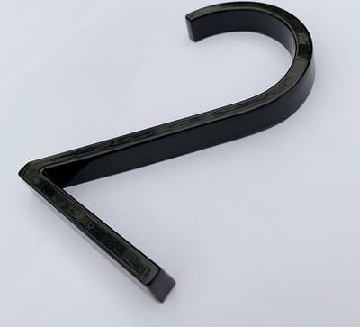 ***Zwart Modern Huisnummer - nr 2 - Zwevend Huisnummer 125mm - van Heble® ***