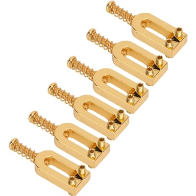 6 Stuks U-vormige Elektrische Gitaarbrug Zadels Tremolo Metalen Roller Schroef Zadels Vervanging Zilver goud