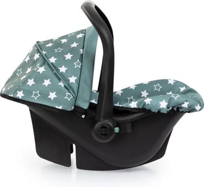 Bayer Design Deluxe Car Seat with Canopy for Dolls - Green w/ Stars