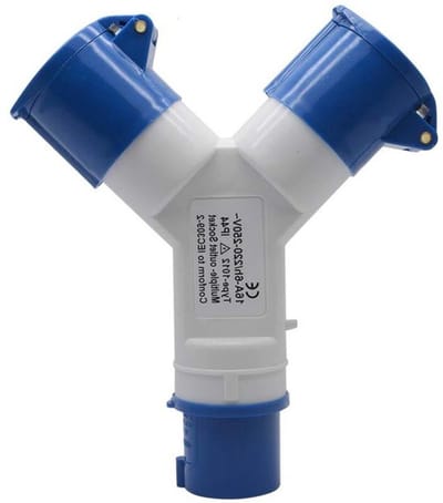 Industriële 2-Weg Splitter 32A 220V IP44 Waterdichte 3-Pins Stopcontact en Muurstekker IP44 Male/Female Earth