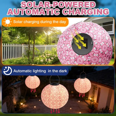 2 stuks solar lantaarns voor buiten, weerbestendig, 25 cm lampions, led zonne-energie met kwastjes, zonne-lampions outdoor, hanglantaarn, tuinlantaarn, hangende lantaarn, balkondecoratie