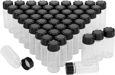 Heldere glazen monsterflesjes 10ml - 50 stuks lege transparante flessen met schroefdop voor opslag en laboratoriumgebruik