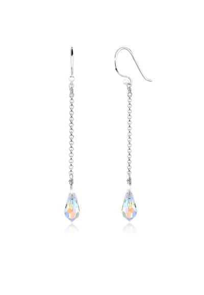 Elli - Oorbellen - Ohrhänger Tropfen Kristalle 925 Silber - Dames