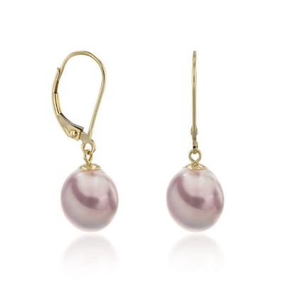 Luna-Pearls - 311.2060 - Oorbellen - 750/-Geel goud met Zoetwater gekweekte parel en Diamanten