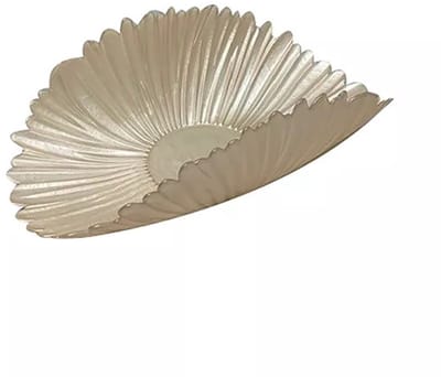 SCHAAL | SERVEERSCHAAL | FRUITSCHAAL | GLAS | BLOEM | VANILLE BEIGE | 43x25x15CM.