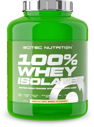 Scitec Nutrition 100% Whey Isolate - Pure Protein Power met BCAA's - Glutamine & Arginine - Suiker- & Glutenvrije Formule, 1816 g, Vanille-Bessen