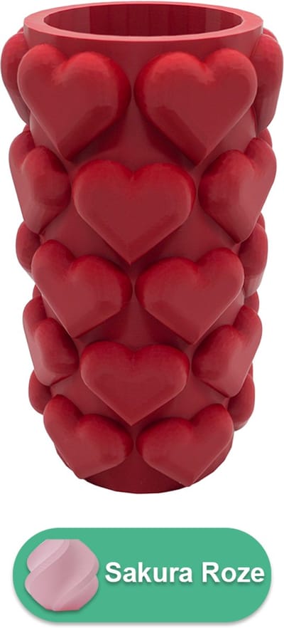 Luvé moderne vaas – Decoratieve vaas - Sakura Roze - 3d geprinte vaas – geschikt voor droogbloemen - 20CM