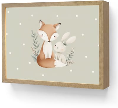 Nachtlampje 40x30 cm - Kinder lamp - Minimalistisch - Dieren - Bladeren - Stippen - Tafellamp kinderkamer draadloos - Slaapkamer lampje - Bedlamp kinderen - Kinderlampje - Wandlamp babykamer - Nachtlampjes