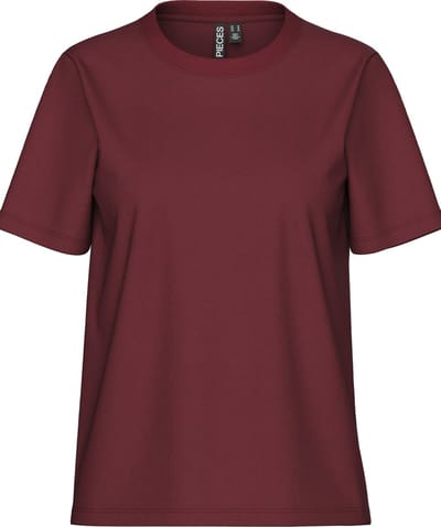 Pieces T-shirt Pcria Ss Solid Tee Jrs Noos Bc 17140802 Tawny Port Dames Maat - M
