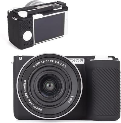 Silicone Hoes voor Sony ZVE10 II Digitale Camera - Zacht Rubber, Antislip, en Krasbestendig - Verbeterde Grip en Bescherming voor je Camera, Zwart