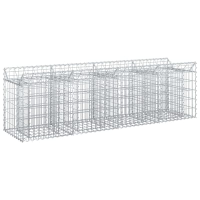 vidaXL - Gabion - verhoogd - bed - 200 - x - 50 - x - 60 - cm - Gegalvaniseerd - staal