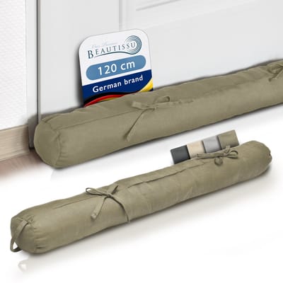 Beautissu Viento – Tochtstopper 10x120 cm – Tochtrol Taupe – Tochtstrips voor Deuren