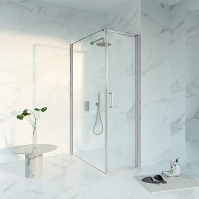 FugaFlow Eccelente Vetro Douchecabine - 60x120x200 - Profiel veiligheidsglas - anti kalk - Geborsteld RVS PVD (RVS)