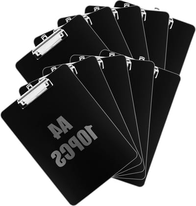 Set van 10 A4 Clipboards met Clip en Gat - Ideaal voor Kantoor, School en Restaurant Gebruik