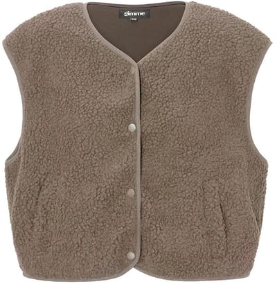 Woven Polyester Fiber Women's Vest Casual Solid Color Fall/Winter