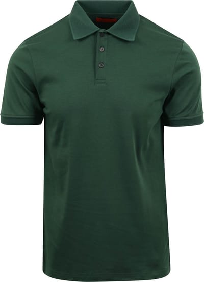 Suitable Liquid Polo Donkergroen - Maat M - Heren - Polo shirt Heren met Korte mouw