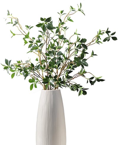 28 inch Kunstplanten Groen Banyan stengels, Faux Ficus Takje Lange Stengels voor Bruiloft Feest Bloemstuk, Nep Eucalyptus Takken voor Home Office Decor (3 stuks)
