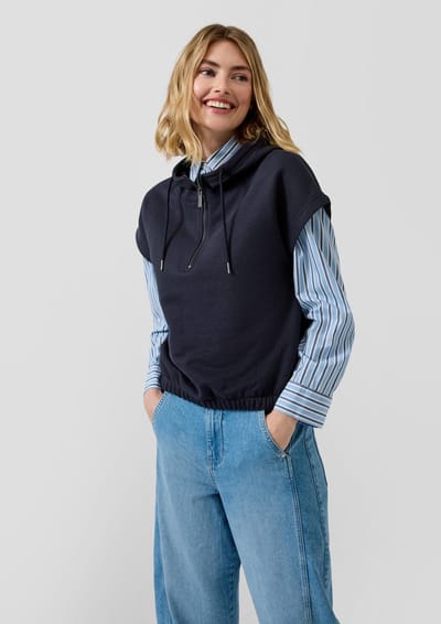 Mouwloze Hoodie Sweatshirt, Relaxed Fit Dames s.Oliver