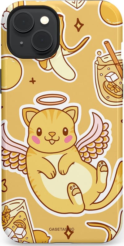 Casetastic Hoesje Geschikt voor Apple iPhone 15 Plus Magsafe - Stijlvolle Beschermende Duo-layer Case - Poezenvleugels