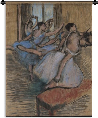 Wandkleed Edgar Degas - The Dancers - Schilderij van Edgar Degas Wandkleed katoen 60x80 cm - Wandtapijt met foto