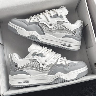 Heren Gevulkaniseerde Schoenen Trendy Gepersonaliseerde Tiener Casual Schoenen Ronde Neus Vetersluiting Plus Size Platform Schoenen Heren Schoenen Te Koop 40 grijze kleur