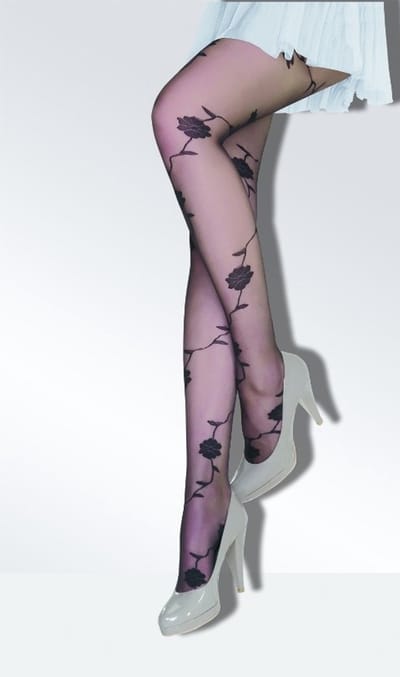 Daymod Fantasie Selen Met Vintage Bloemenprint - Luxe Dames Panty 15 Denier - HUID - Maat S