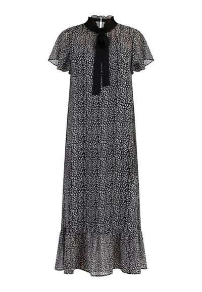 Faina Midi-jurk van chiffon Dames zwart wit