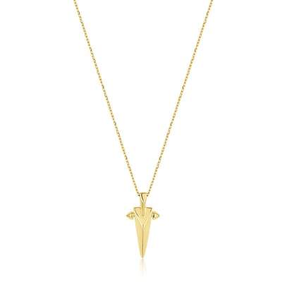 Ania Haie AH N053-03G Polished Punk Dames Ketting - Collier - Sieraad - Schakelketting - Zilver - Goudkleurig - 925 Zilver - Anker - 5 mm breed