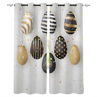Paaseieren Gekleurde Liefde Decoratie Huis Gordijnen Huishoudelijke Goederen Woonkamer Slaapkamer Gordijn 135W x 60H(cm)