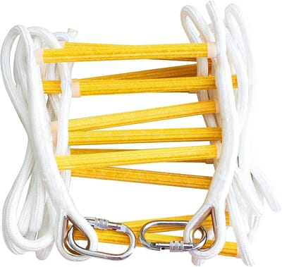 Ontsnappingsladder Met Touw - Noodladder Evacuatie - Veilig Ontsnappen - Antislip Sporten - 5 Meter Lengte - Geel