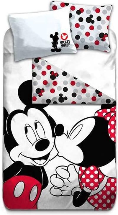 Disney Mickey Mouse Kiss - Dekbedovertrek - Eenpersoons - 140 x 200 cm - Multi