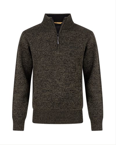 Life-Line Waterville Trui - Heren Korte rits fleece - Dark Green Melange
