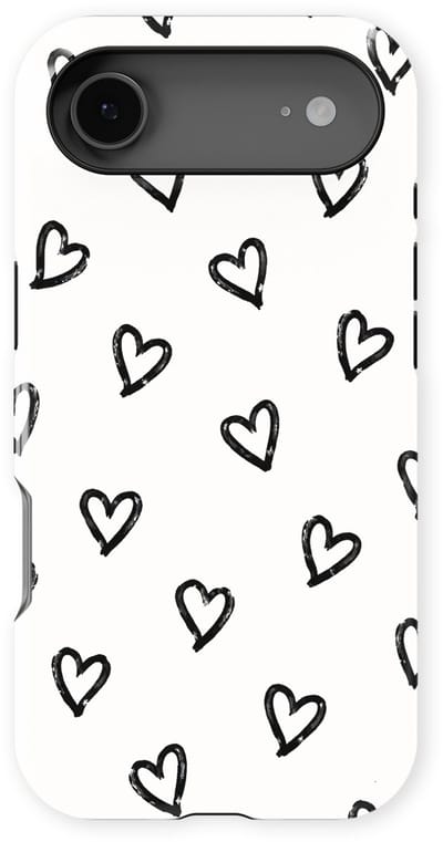 Tough Hoesje met Hartjes geschikt voor iPhone 17 Air | Little Love Tough Case Geschikt voor Mag | Hartjes Print Backcover geschikt voor iPhone 17 Air Mono Hearts