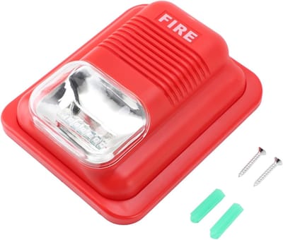 Brandalarm Geluid Licht - Visueel Waarschuwingssysteem - Brand Veiligheid - Dubbele Waarschuwing - 15 x 12 x 6 cm - Rood